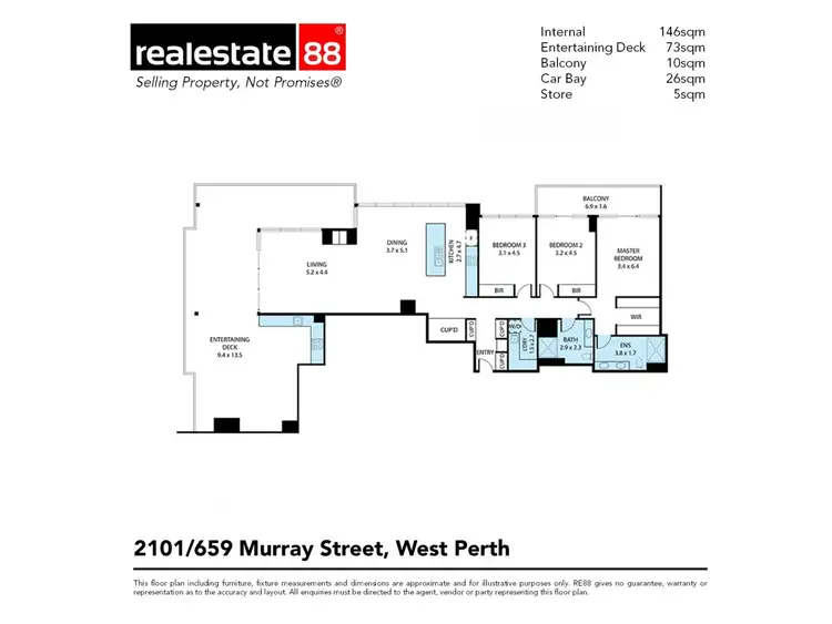 Floorplan of Homely apartment listing, 2101/659 Murray Street, West Perth WA 6005