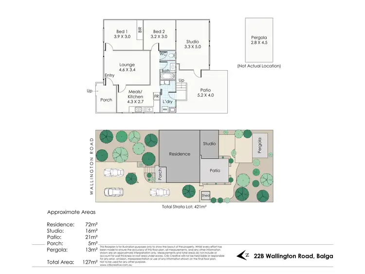 Floorplan of Homely semi-detached listing, 22B Wallington Road, Balga WA 6061