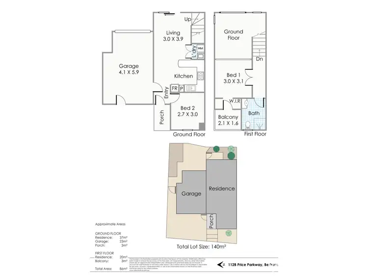 Floorplan of Homely townhouse listing, 112B Price Parkway, Bertram WA 6167