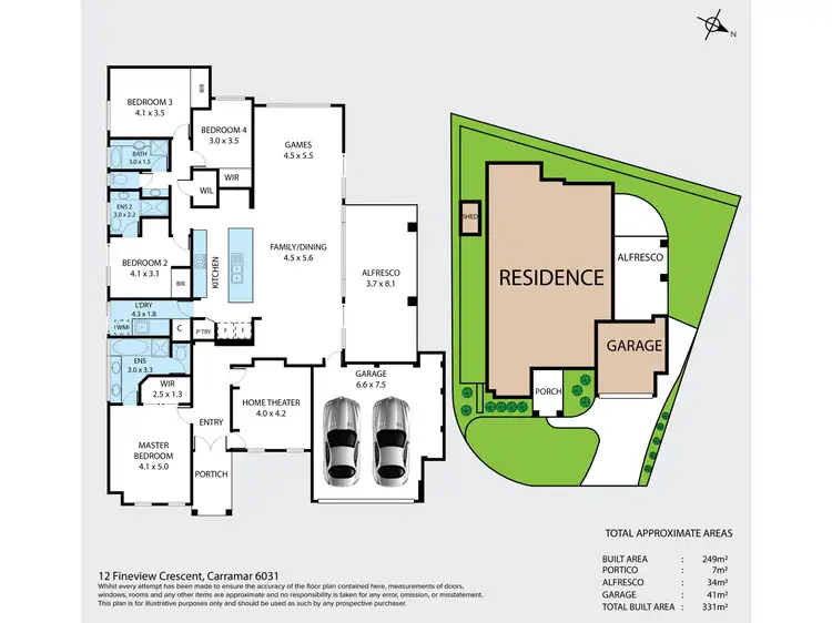 Floorplan of Homely house listing, 12 Fineview Crescent, Carramar WA 6031
