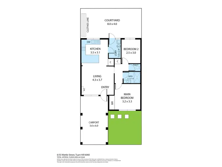 Floorplan of Homely unit listing, 6/55 Wattle Street, Tuart Hill WA 6060