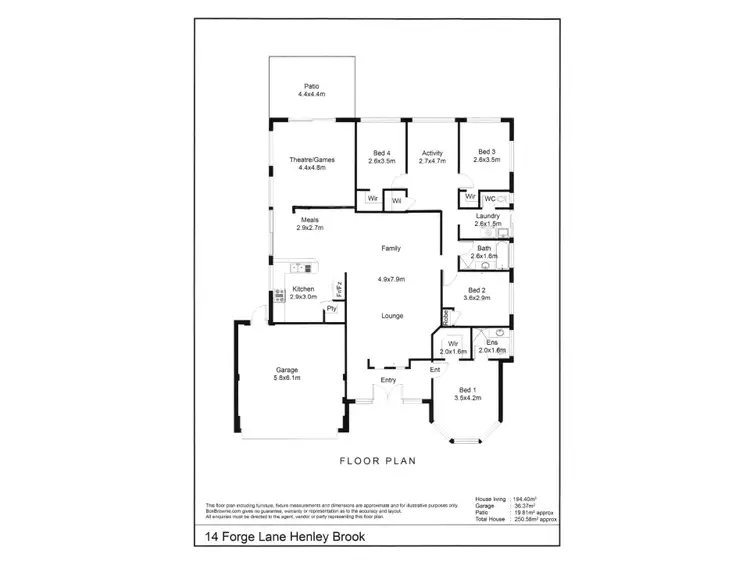 Floorplan of Homely house listing, 14 Forge Lane, Henley Brook WA 6055