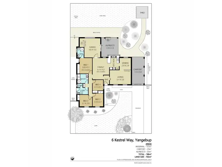 Floorplan of Homely house listing, 6 Kestrel Way, Yangebup WA 6164