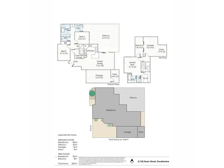 Floorplan of Homely townhouse listing, 2/142 Ewen Street, Doubleview WA 6018