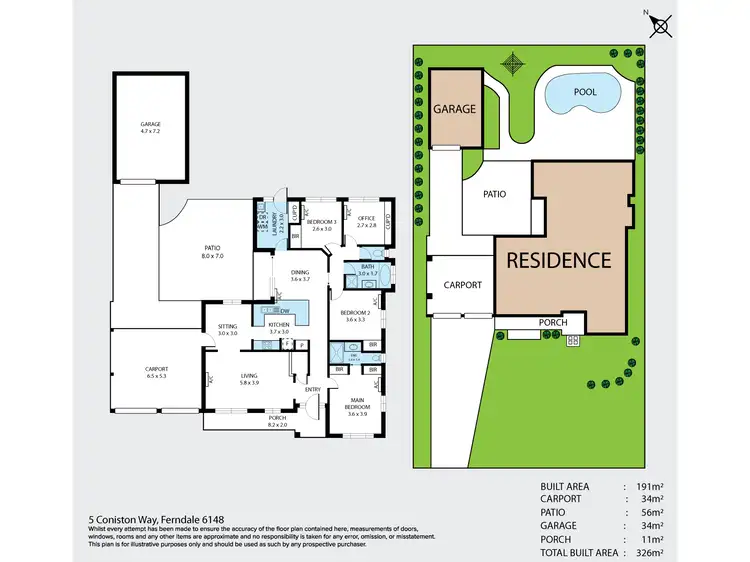 Floorplan of Homely house listing, 5 Coniston Way, Ferndale WA 6148