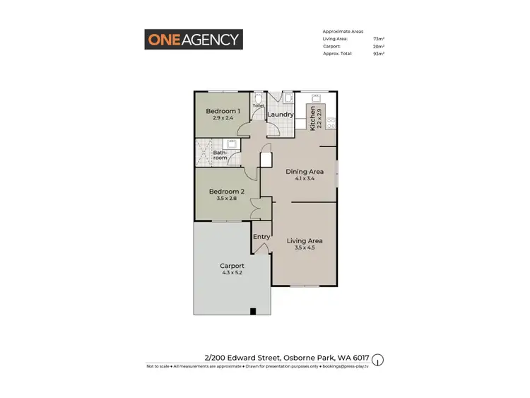 Floorplan of Homely unit listing, 2/200 Edward Street, Osborne Park WA 6017