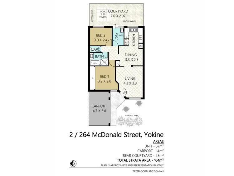Floorplan of Homely villa listing, 2/264 McDonald Street, Yokine WA 6060