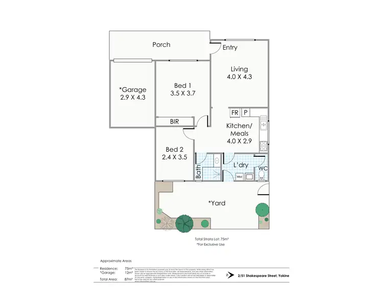 Floorplan of Homely villa listing, 2/51 Shakespeare Avenue, Yokine WA 6060