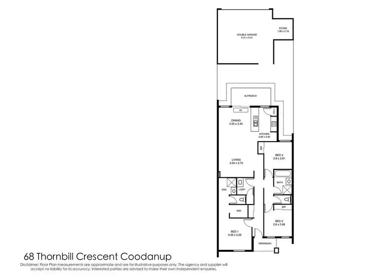 Floorplan of Homely house listing, 68 Thornbill Crescent, Coodanup WA 6210
