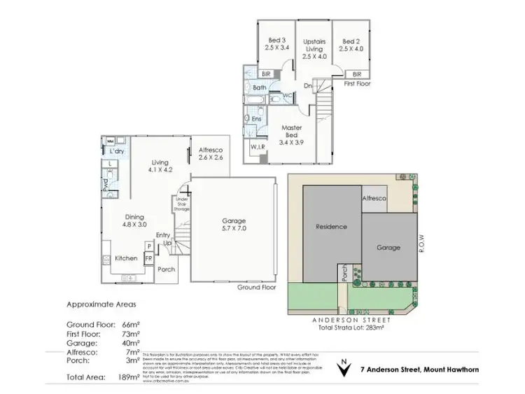 Floorplan of Homely townhouse listing, 7 Anderson Street, Mount Hawthorn WA 6016