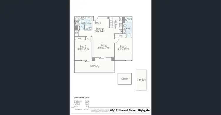 Floorplan of Homely apartment listing, 63/131 Harold Street, Highgate WA 6003
