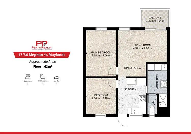 Floorplan of Homely unit listing, 17/36 Mephan Street, Maylands WA 6051