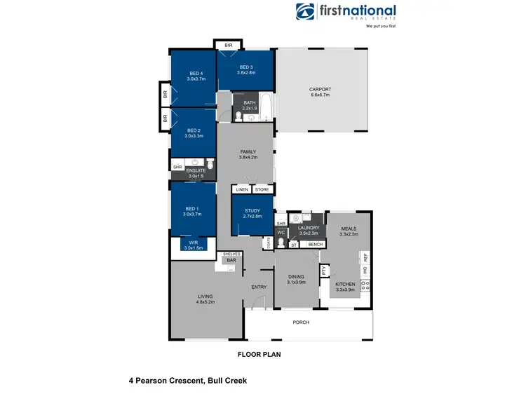 Floorplan of Homely house listing, 4 Pearson Crescent, Bull Creek WA 6149