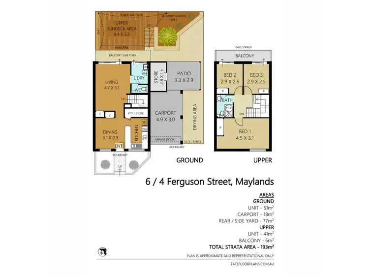 Floorplan of Homely townhouse listing, 6/4 Ferguson Street, Maylands WA 6051