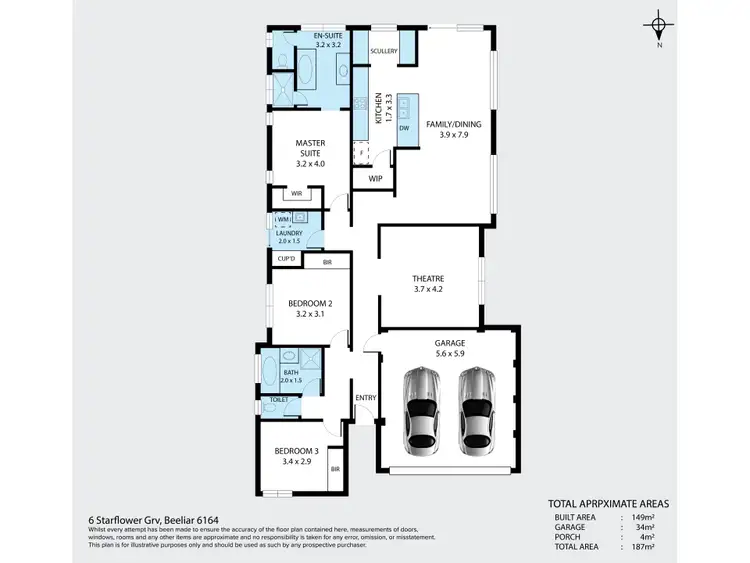 Floorplan of Homely house listing, 6 Starflower Grove, Beeliar WA 6164