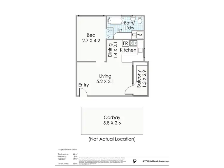 Floorplan of Homely unit listing, 8/77 Kintail Road, Applecross WA 6153