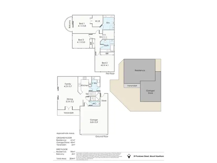 Floorplan of Homely townhouse listing, 39 Purslowe Street, Mount Hawthorn WA 6016
