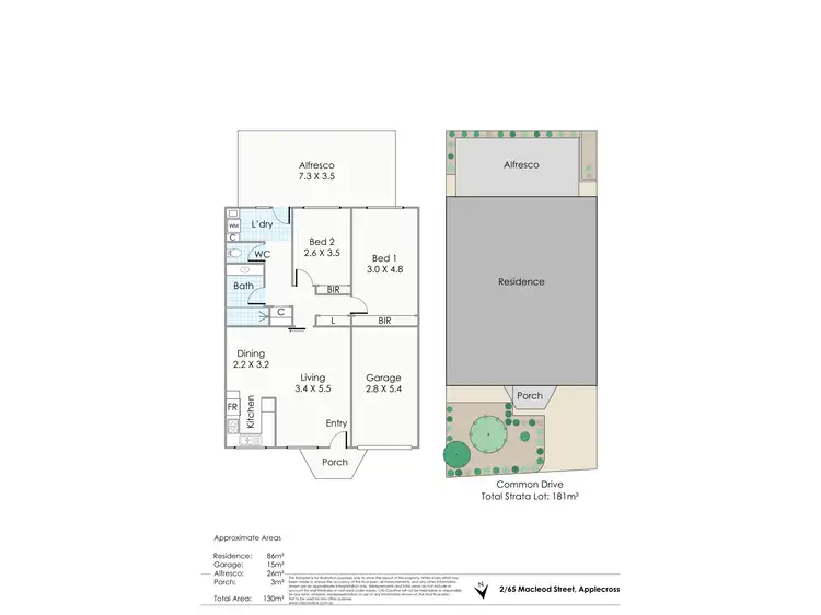 Floorplan of Homely villa listing, 2/65 Macleod Road, Applecross WA 6153