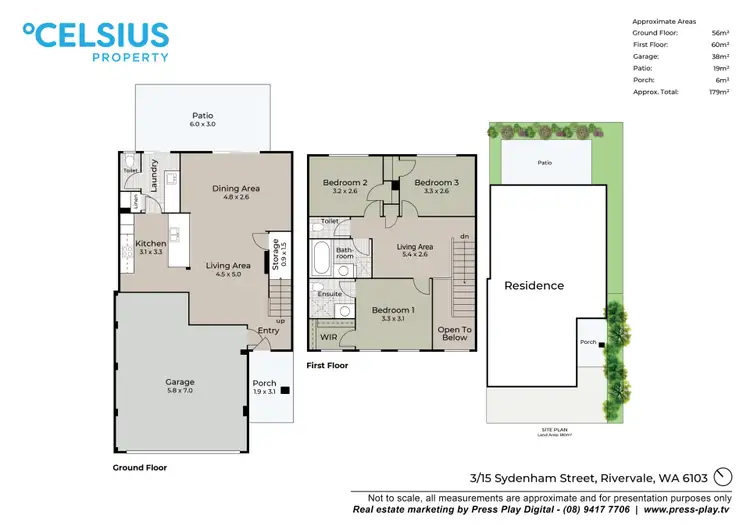 Floorplan of Homely townhouse listing, 3/15 Sydenham Street, Rivervale WA 6103