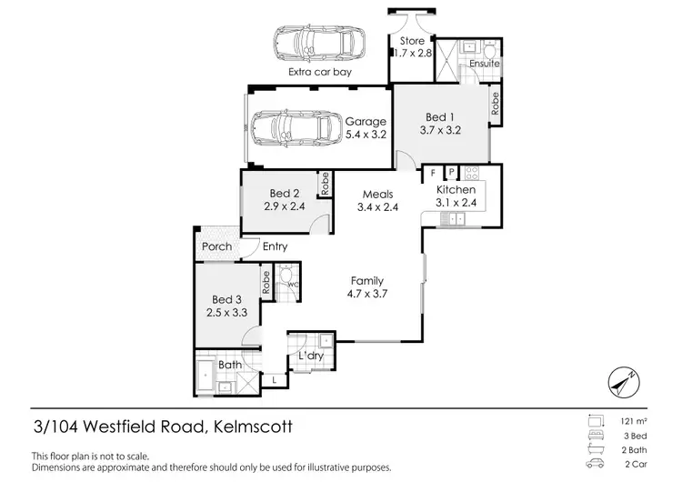 Floorplan of Homely villa listing, 3/104 Westfield Road, Kelmscott WA 6111
