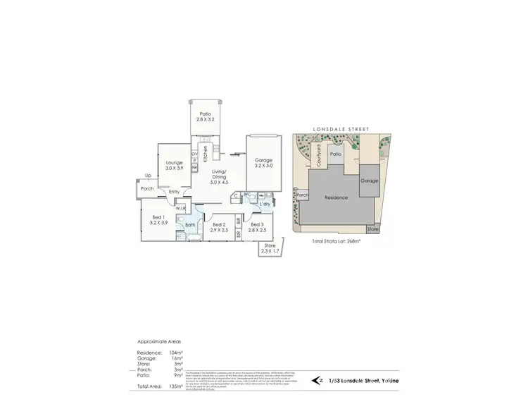 Floorplan of Homely villa listing, 1/53 Lonsdale Street, Yokine WA 6060