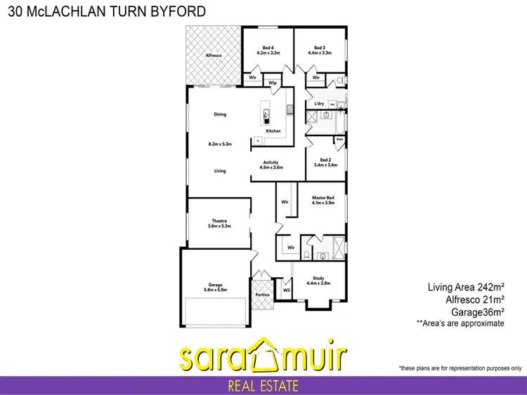 Floorplan of Homely house listing, 30 Mclachlan Turn, Byford WA 6122