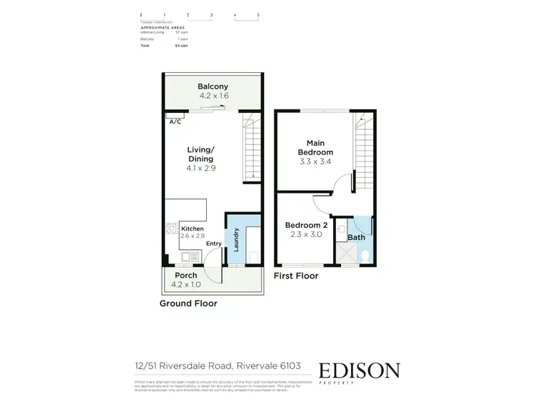 Floorplan of Homely apartment listing, 12/51 Riversdale Road, Rivervale WA 6103