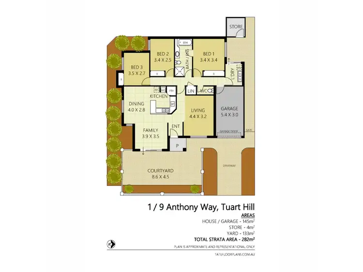 Floorplan of Homely villa listing, 1/9 Anthony Way, Tuart Hill WA 6060