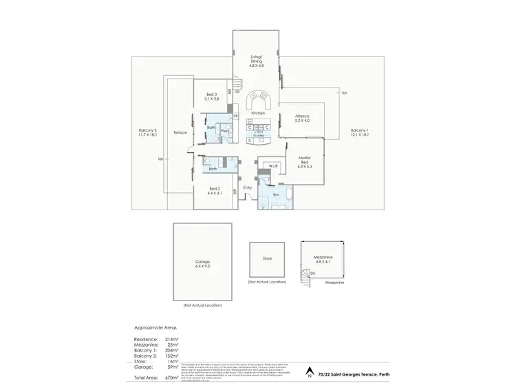 Floorplan of Homely apartment listing, 70/22 St Georges Terrace, Perth WA 6000
