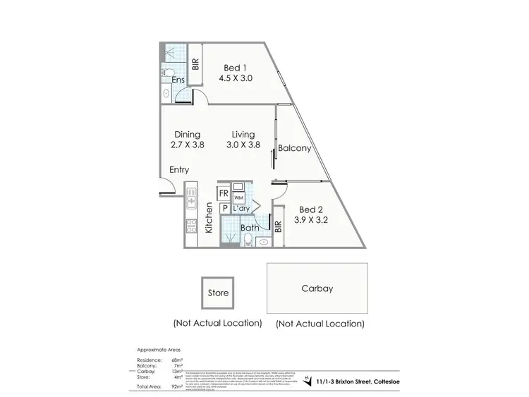 Floorplan of Homely apartment listing, 11/1-3 BRIXTON STREET, Cottesloe WA 6011