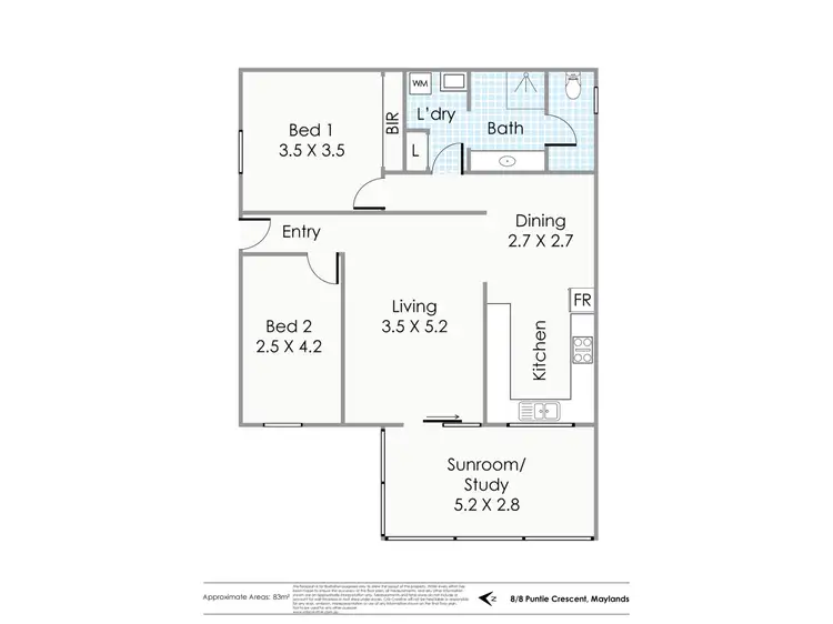 Floorplan of Homely unit listing, 8/8 Puntie Crescent, Maylands WA 6051