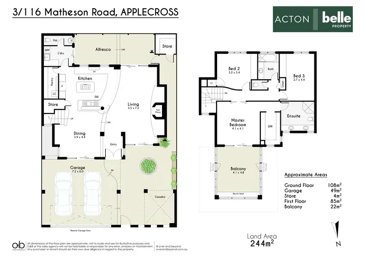 Floorplan of Homely townhouse listing, 3/116 Matheson Road, Applecross WA 6153