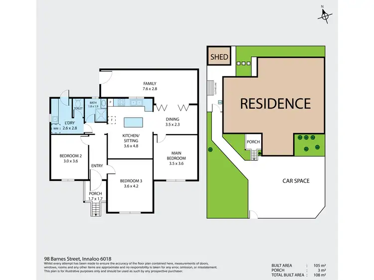 Floorplan of Homely house listing, 98 Barnes Street, Innaloo WA 6018