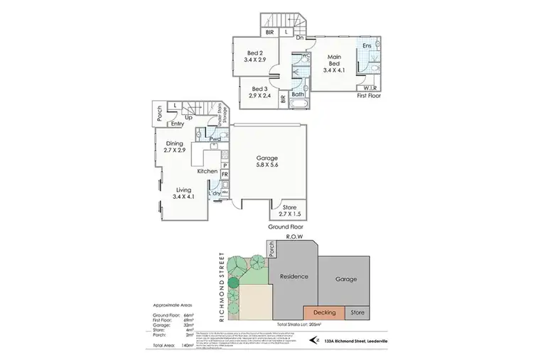 Floorplan of Homely townhouse listing, 133A Richmond Street, Leederville WA 6007