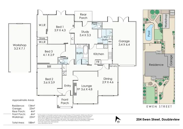Floorplan of Homely house listing, 204 Ewen Street, Doubleview WA 6018