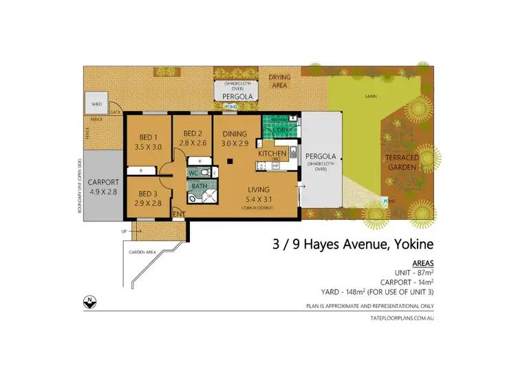 Floorplan of Homely villa listing, 3/9 Hayes Avenue, Yokine WA 6060