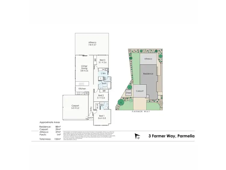 Floorplan of Homely house listing, 3 Farmer Way, Parmelia WA 6167