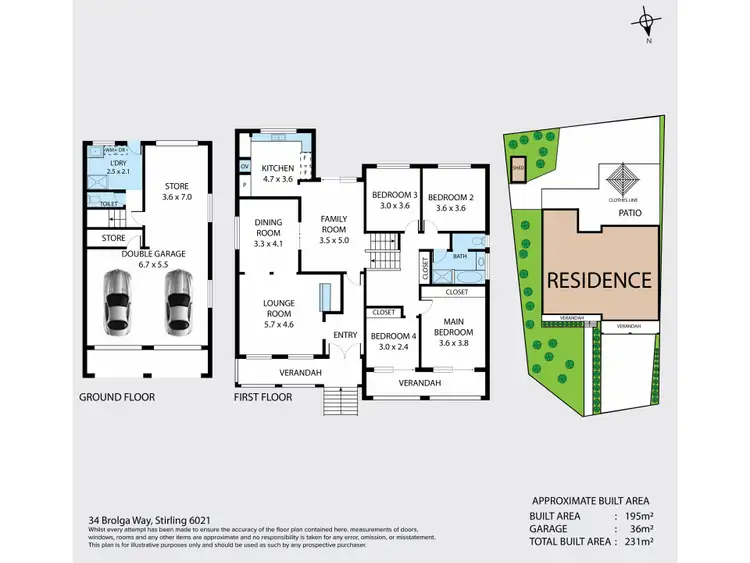 Floorplan of Homely house listing, 34 Brolga Way, Stirling WA 6021