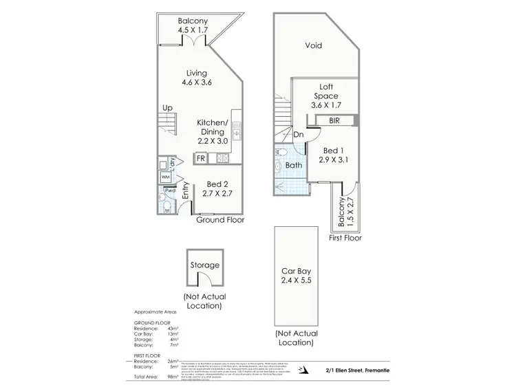 Floorplan of Homely apartment listing, 2/1 Ellen Street, Fremantle WA 6160