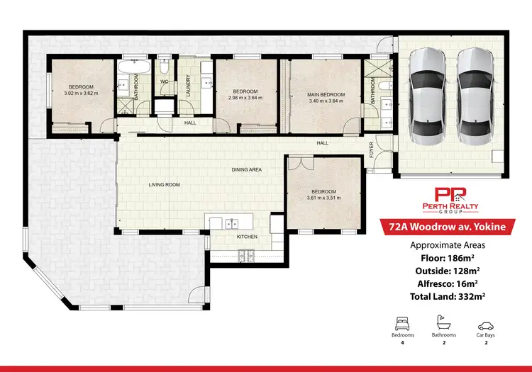Floorplan of Homely villa listing, 72B Woodrow Avenue, Yokine WA 6060