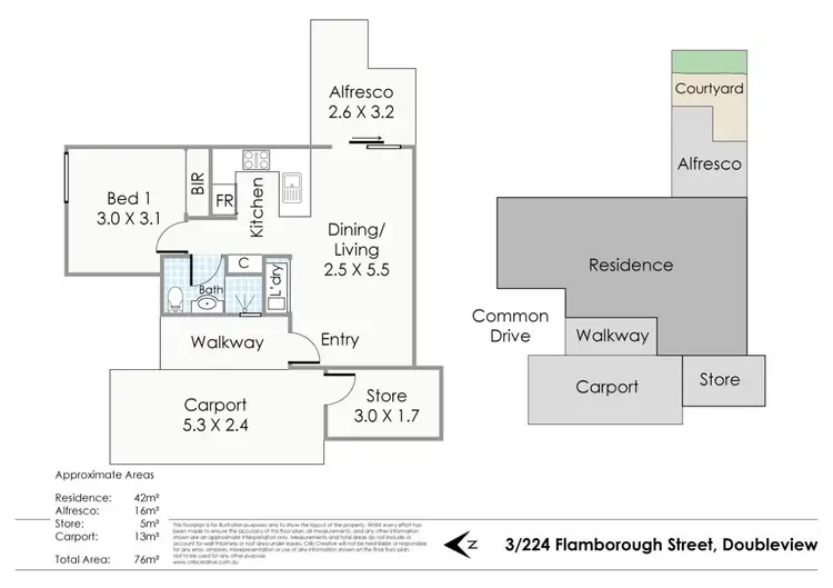 Floorplan of Homely apartment listing, 3/224 Flamborough Street, Doubleview WA 6018