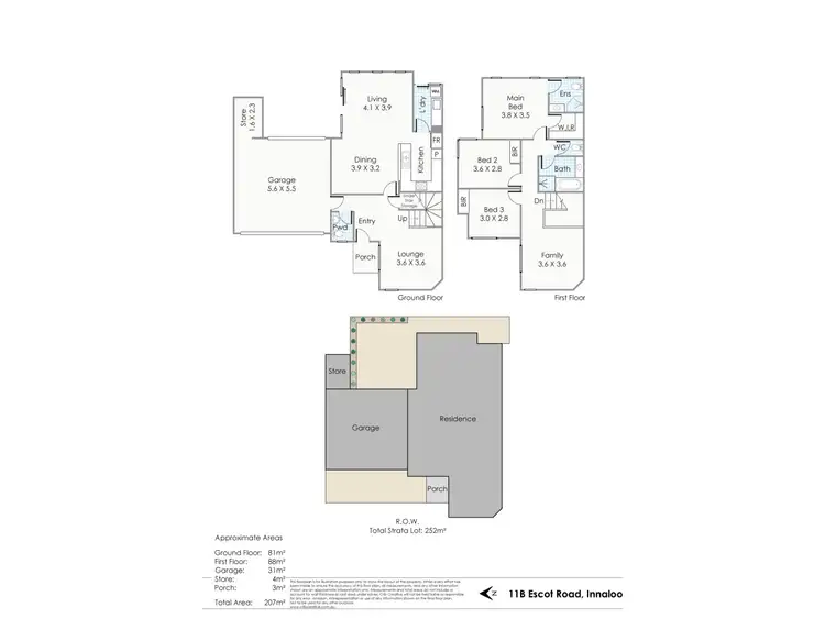 Floorplan of Homely townhouse listing, 11B Escot Road, Innaloo WA 6018