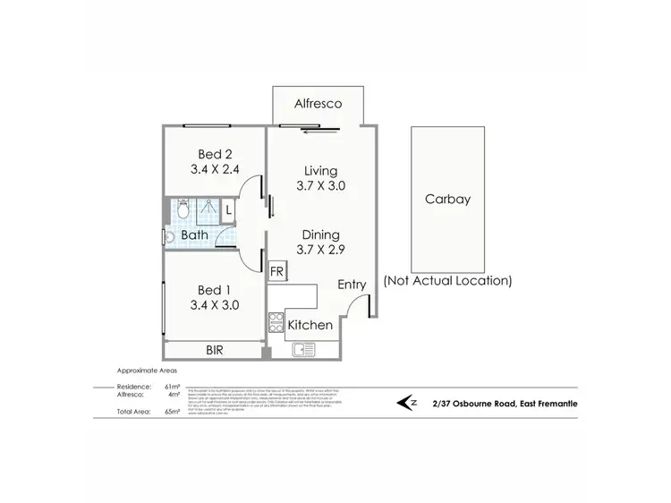 Floorplan of Homely apartment listing, 2/37 Osborne Road, East Fremantle WA 6158