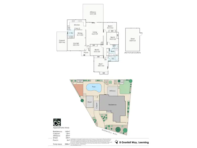 Floorplan of Homely house listing, 8 Grenfell Way, Leeming WA 6149