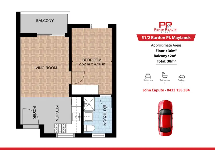 Floorplan of Homely unit listing, 51/2 Bardon Place, Maylands WA 6051