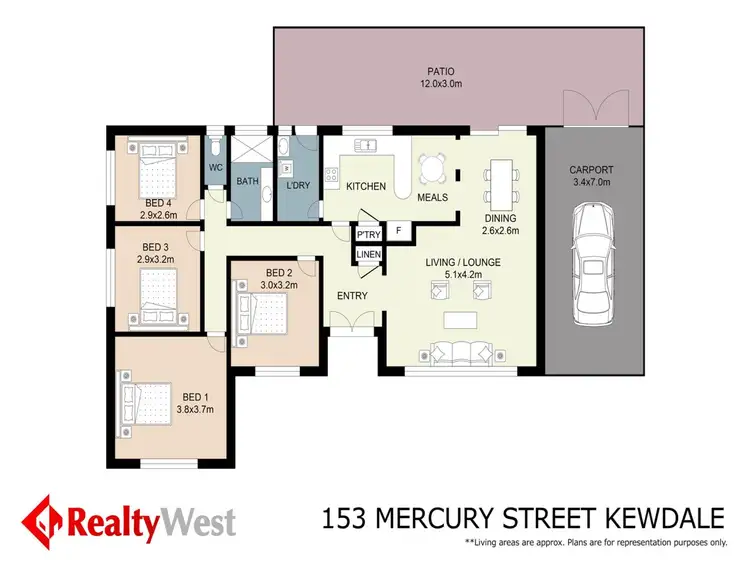 Floorplan of Homely house listing, 153 Mercury Street, Kewdale WA 6105