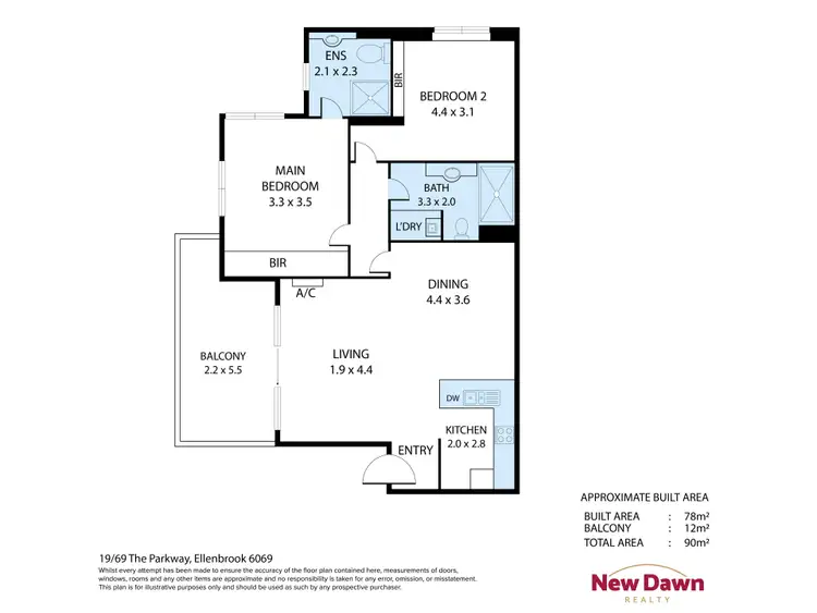 Floorplan of Homely house listing, 19/69 The Parkway, Ellenbrook WA 6069