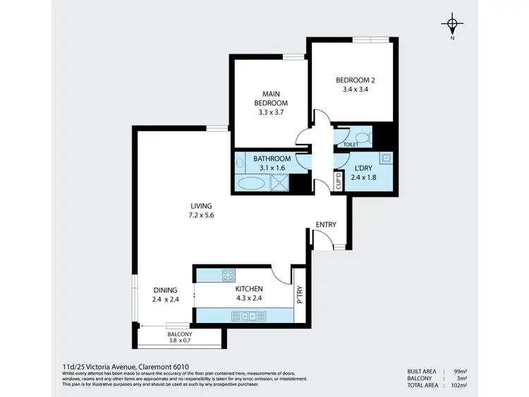 Floorplan of Homely apartment listing, 11D/25 Victoria Avenue, Claremont WA 6010