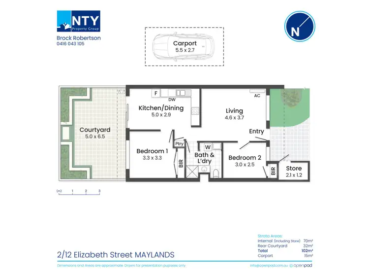 Floorplan of Homely unit listing, 2/12 Elizabeth Street, Maylands WA 6051