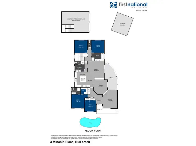 Floorplan of Homely house listing, 3 Minchin Place, Bull Creek WA 6149